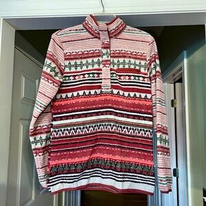 NWT Women's Columbia Rose Dust Mountain Print Fleece Pullover Sweater SMALL